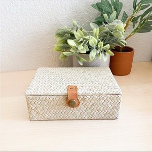 RARE NEW Studio McGee Decorative SMALL Pandan Zig Zag Woven Box